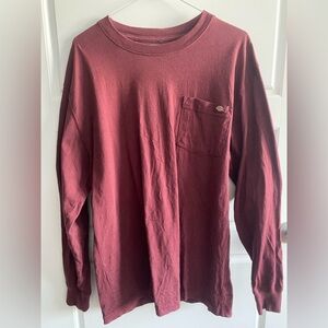 Dickies Men's Maroon Long Sleeve Shirt